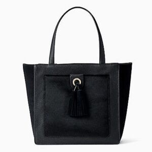Kate Spade Kassandra Sequoia Avenue‎ Tote Black suede leather EUC